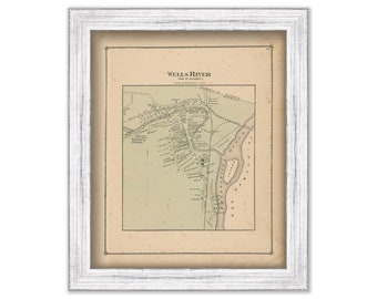 Village of WELLS RIVER, Newbury, Vermont 1877 Map - Replica or Genuine ORIGINAL