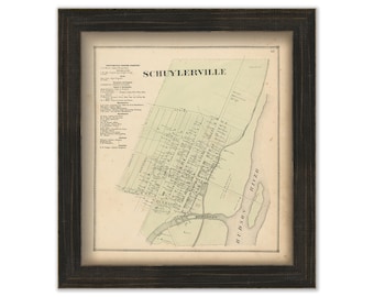 SCHUYLERVILLE, New York 1866 Map, Replica or Genuine ORIGINAL