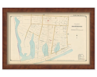 South Hampton Map, South Western Part 1916, Heady Creek, Taylor's Creek, Cooper's Neck Pond - 0056