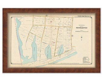 South Hampton Map, South Western Part 1916, Heady Creek, Taylor's Creek, Cooper's Neck Pond - 0056