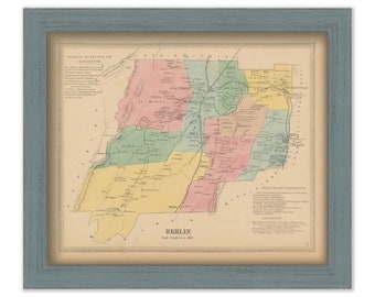 BERLIN, Connecticut, 1869 Map, Replica or GENUINE ORIGINAL