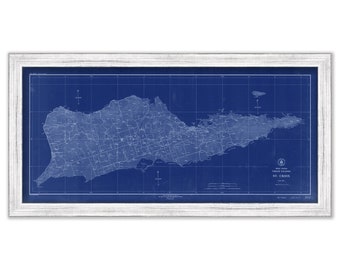 St CROIX, VIRGIN ISLANDS -  1923 Nautical Chart Blueprint