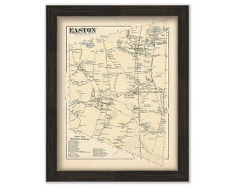 EASTON, Massachusetts 1871 Map - Replica or Genuine ORIGINAL