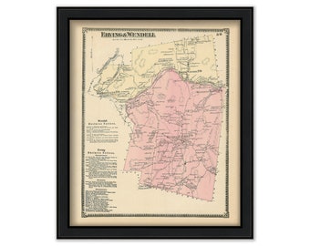 Towns of ERVING and WENDALL, Massachusetts 1871 Map