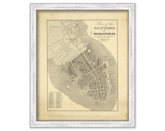City of CHARLESTON, South Carolina  -   1844 Map