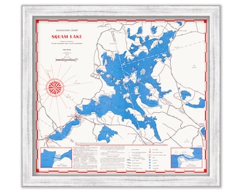 SQUAM LAKE, New Hampshire 1957 Nautical Chart