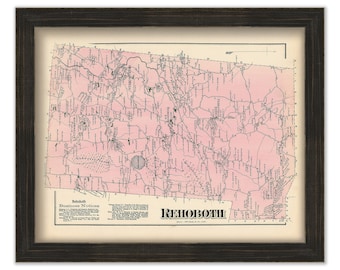 REHOBOTH, Massachusetts 1871 Map - Replica or Genuine ORIGINAL