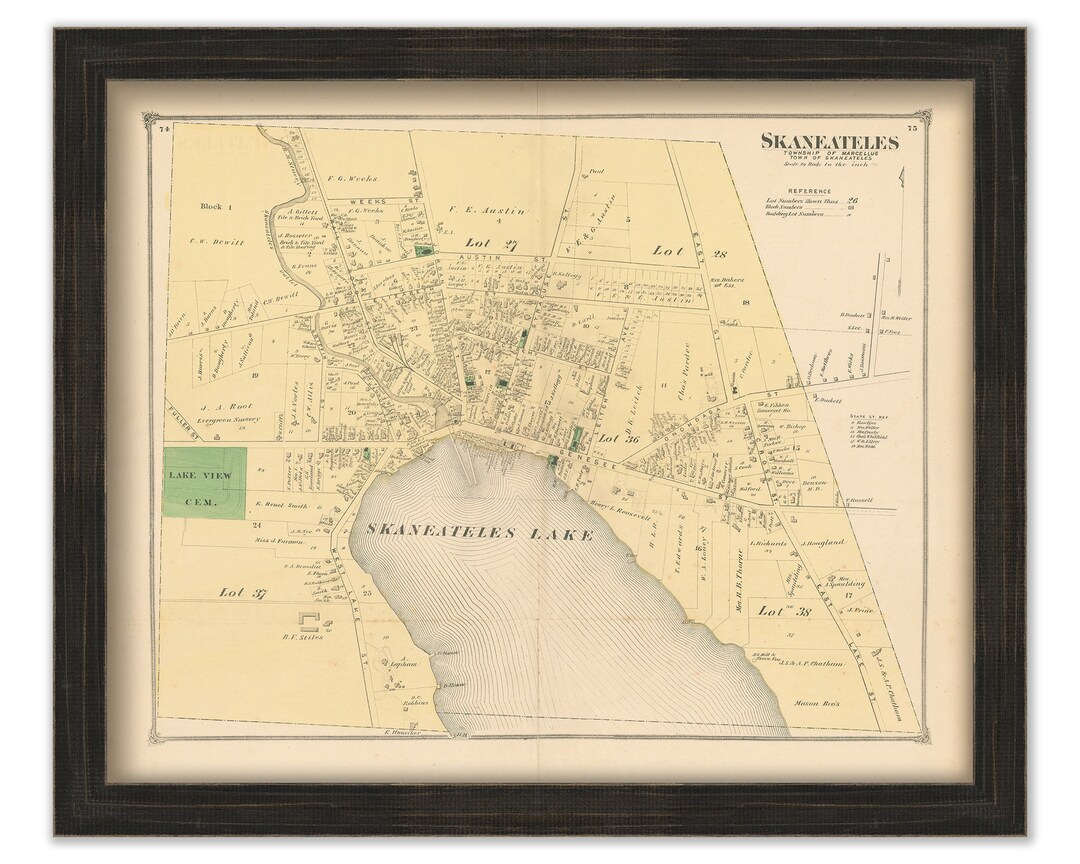 SKANEATELES, New York 1874 Map Etsy