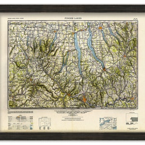 FINGER LAKES - New York - 1948 - USGS Survey Map