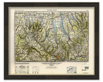 FINGER LAKES - New York - 1948 - USGS Survey Map
