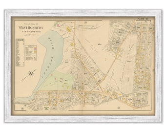 WEST ROXBURY, Massachusetts 1899 map, Plate 30 - Replica or Genuine ORIGINAL