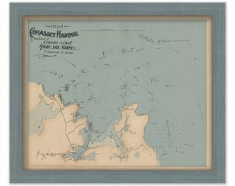 Cohasset Harbor Map - 1894 - Issued by Cousens & Pratt Yacht Sail Makers