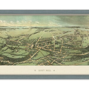 Bird&#39;s Eye View Map of Quincy, Massachusetts 1885