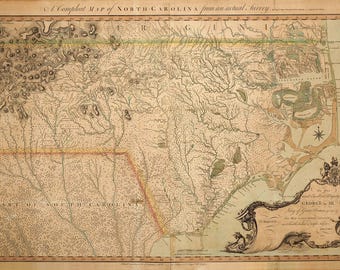 NORTH CAROLINA - by John Collet published in 1768