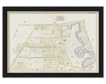 DORCHESTER, Massachusetts 1889 map, Plate 21 - Dorchester Ave, Centre St  - Replica or GENUINE ORIGINAL