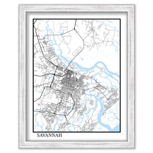 SAVANNAH, Georgia  - Contemporary Map Poster
