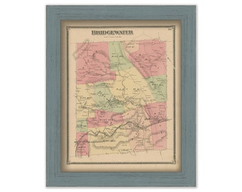 BRIDGEWATER, Windsor County, Vermont 1869 Map - Replica or Genuine ORIGINAL