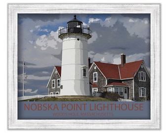 0434-Poster of Nobska Point Lighthouse, Woods Hole