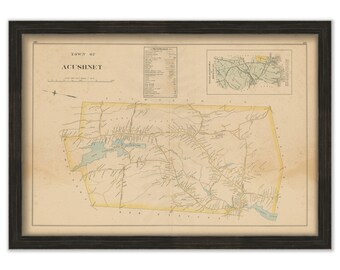 ACUSHNET, Massachusetts 1895 Map - Replica or GENUINE Original