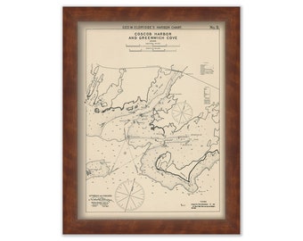Cos Cob Harbor & Greenwich Cove, Connecticut - Nautical Chart by George W. Eldridge 1901