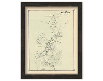 EAST LEXINGTON, Massachusetts 1875 Map - Replica or Genuine ORIGINAL