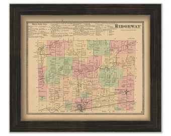 RIDGEWAY, New York 1875 Map, Replica or Genuine Original