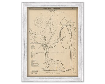 Edgartown Martha's Vineyard - Nautical Chart by George W. Eldridge 1901