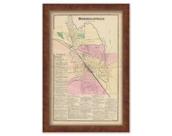 HORNELLSVILLE, New York 1873 Map, Replica or Genuine ORIGINAL