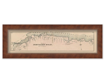COHASSET-JERUSALEM ROAD, Massachusetts 1876 Map Colored Reproduction