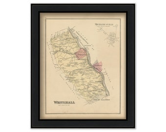 WHITEHALL, Pennsylvania 1876 Map - Replica or Genuine Original