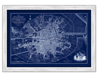 DUBLIN, IRELAND 1797 Blueprint Map