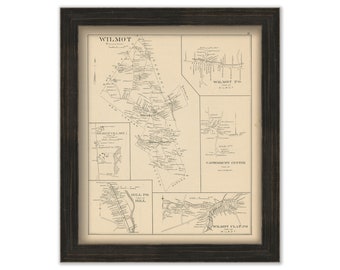 WILMOT, New Hampshire 1892 Map, Replica or GENUINE ORIGINAL
