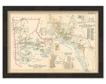 MATTAPOISETT, Massachusetts Town and Villages - 1903 Map