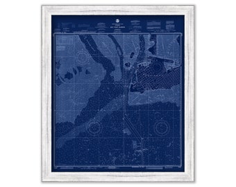KEY WEST HARBOR, Florida  - 1982 Noaa Chart Blueprint
