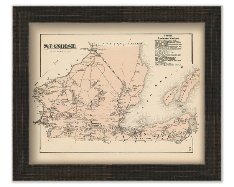 STANDISH Maine 1871 Map Replica or Genuine ORIGINAL Etsy