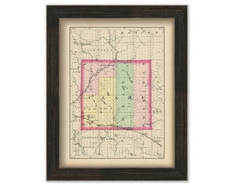 CLARE COUNTY, Michigan 1873 Map - Replica or Genuine Original