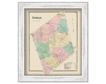 Town of LYMAN, Maine 1872 Map