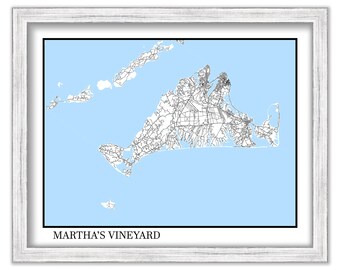 MARTHA'S VINEYARD, Massachusetts - Contemporary Map Poster