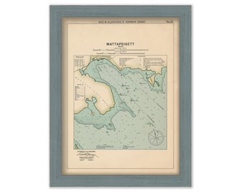 Mattapoisett, Massachusetts  - Nautical Chart by George W. Eldridge Colored Version