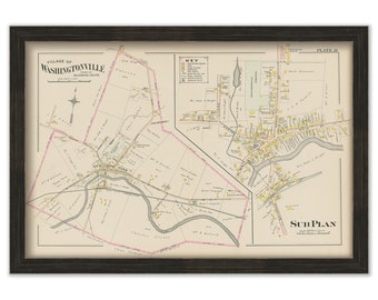 Village of WASHINGTONVILLE, New York 1903 Map - Replica or Genuine Original