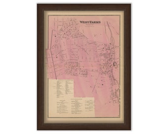 WEST FARMS, New York 1868 Map