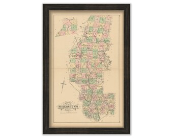 SOMERSET County, Maine 1890 Map, Replica or GENUINE ORIGINAL