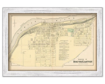 SOUTH EASTON, Pennsylvania 1872 Map - Replica or Genuine Original