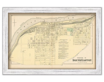 SOUTH EASTON, Pennsylvania 1872 Map - Replica or Genuine Original