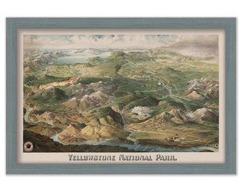 Yellowstone National Park, Bird's Eye View Map - 1904