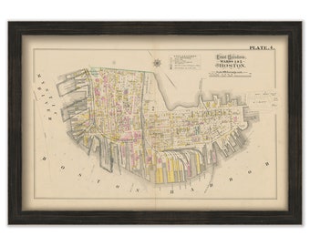 EAST BOSTON, Massachusetts 1882 Map - Replica or Genuine ORIGINAL - Maverick Square