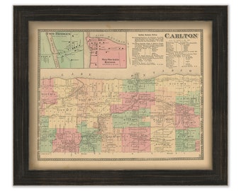 CARLTON, New York 1875 Map, Replica or Genuine Original