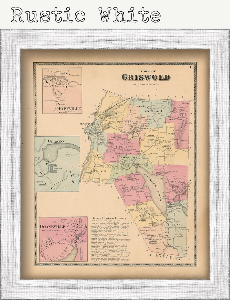 GRISWOLD Connecticut 1868 Map Etsy