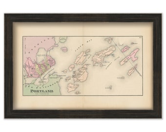 PORTLAND, Maine 1871 Map, Replica or Genuine ORIGINAL
