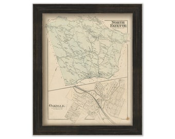 NORTH FAYETTE and OAKDALE, Pennsylvania 1876 Map - Replica or Genuine Original